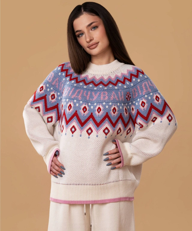 Светр 072VD молочний