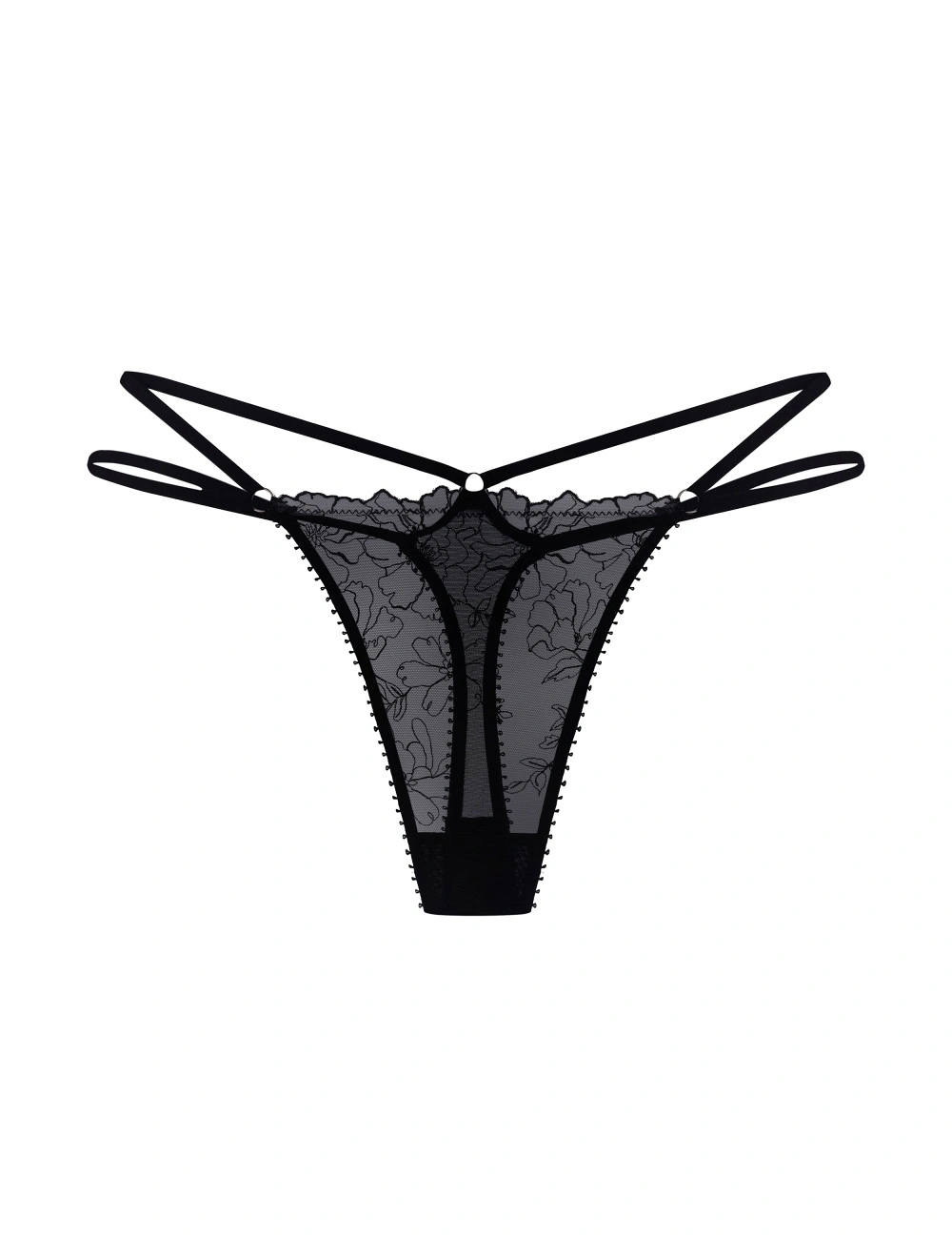 Труси стрінги 002SR чорні - предметна фотографія