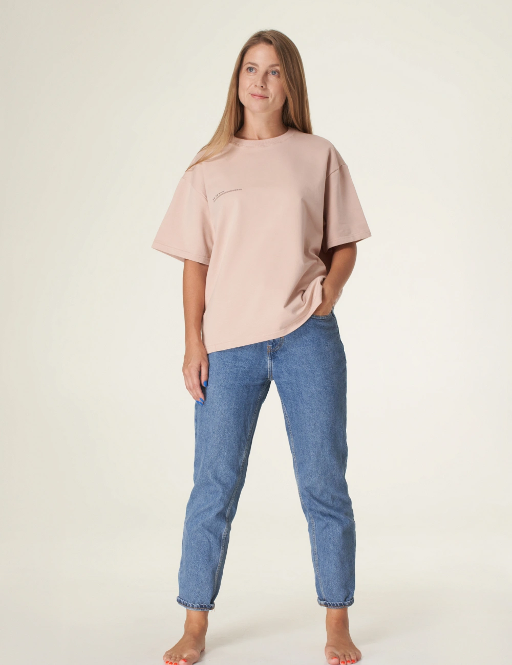 Футболка 041L пудра - 2