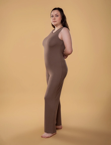 Комбінезон трикотажний 608RW шоколад - Фото 1