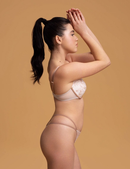 Труси стрінги 002SR мигдаль - Фото 1