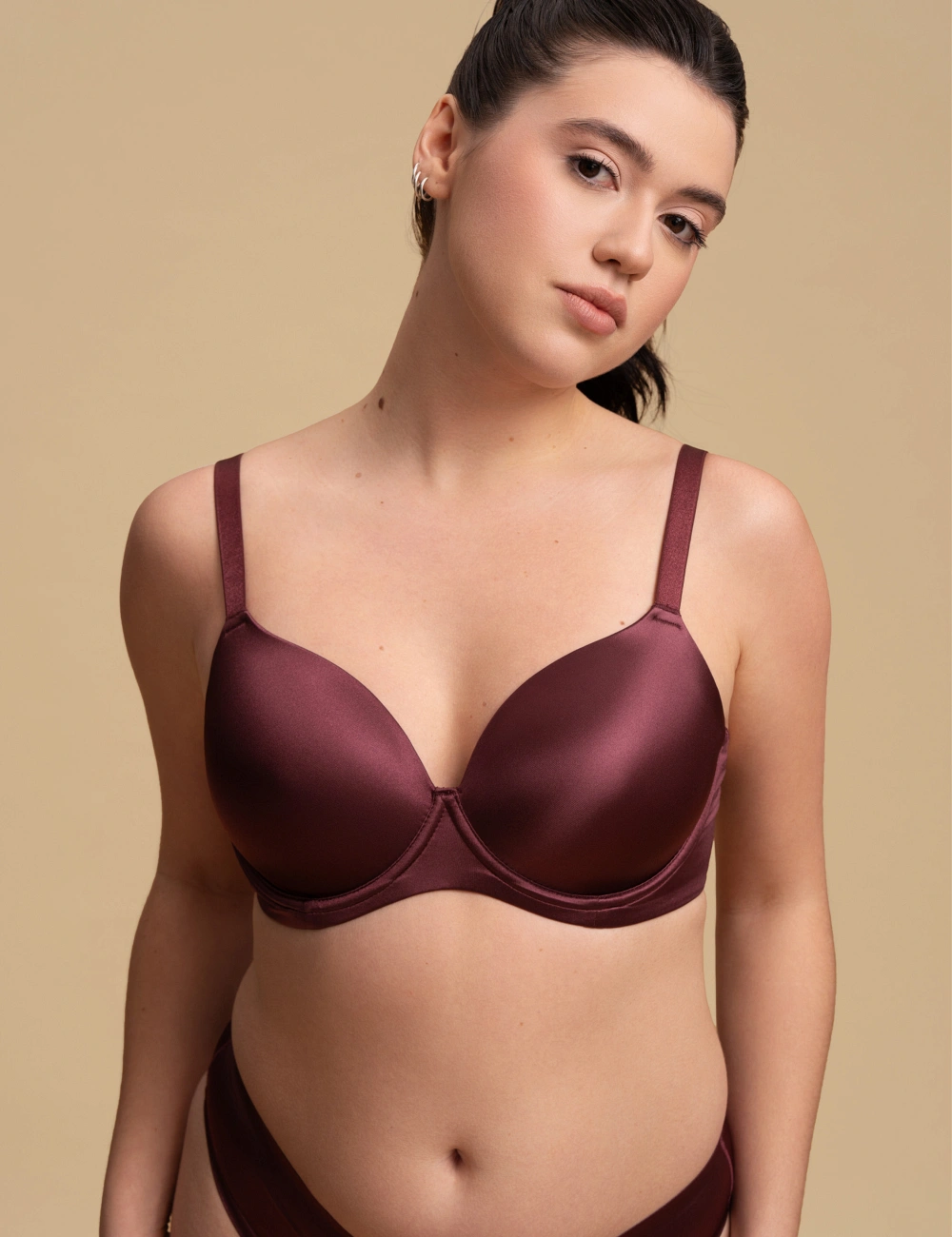 Бра з чашкою Memory foam 348CP марсала  - 2