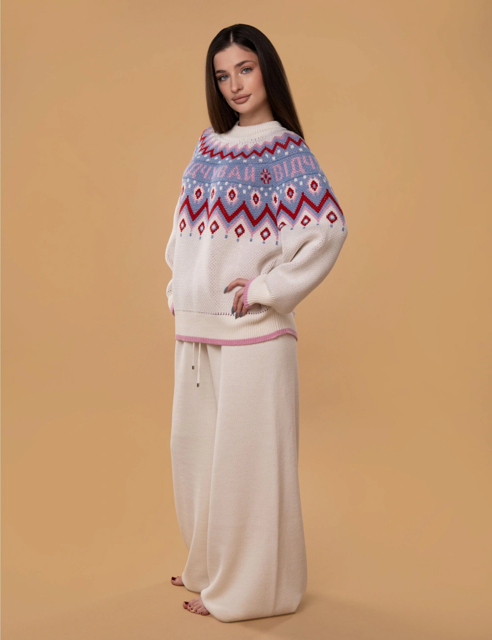 Светр 072VD молочний - 3