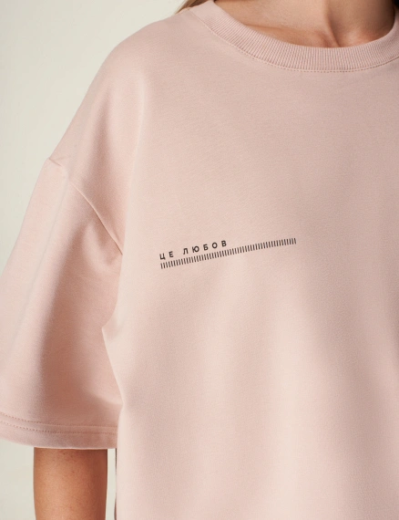 Футболка 041L пудра - Фото 3